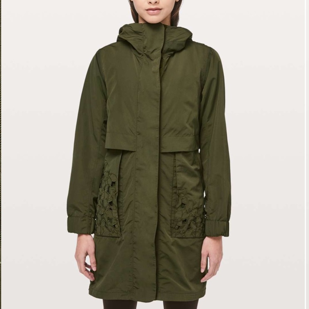 lululemon Graced with Lace Long Rain Jacket - Size 8